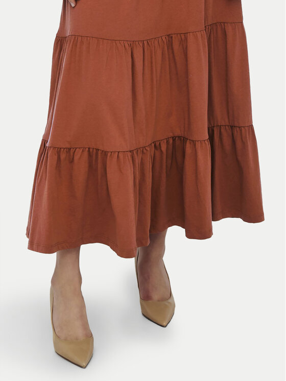 ONLY ONLY Spódnica trapezowa May 15226994 Brązowy Regular Fit
