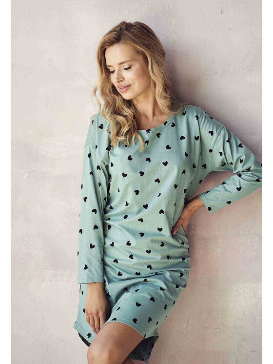 Taro Taro Koszula nocna 2978-01 Zielony Basic Fit