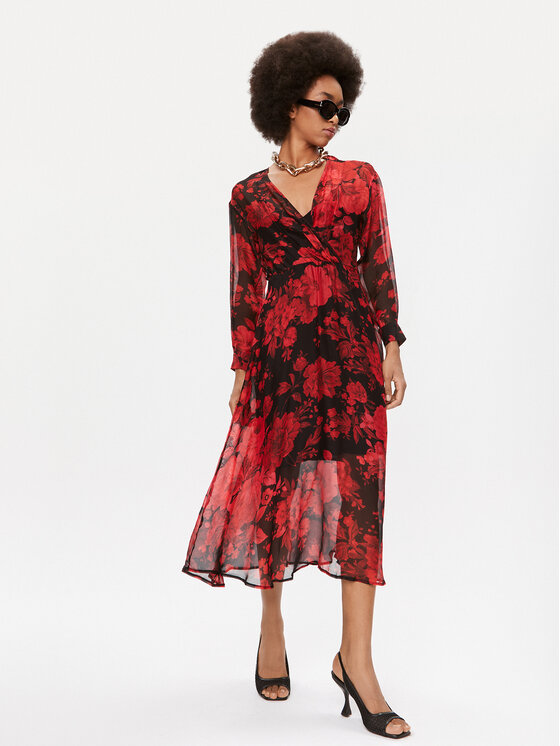 Liu Jo Liu Jo Vsakodnevna obleka CF3337 T3079 Rdeča Regular Fit