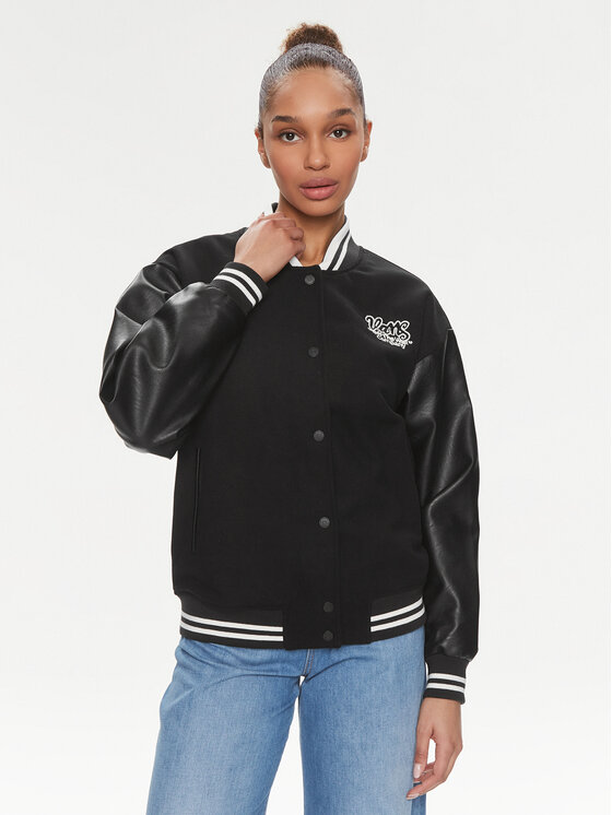 Vans Bomber stila jaka Varsity Club Bomber VN000GJR Melns Regular Fit