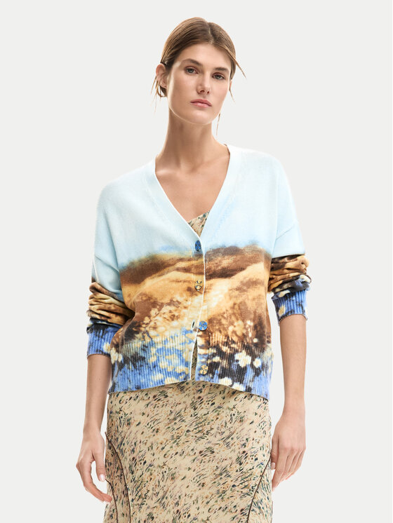 Desigual Desigual Ζακέτα Sun 26SWJF18 Ανοιχτό μπλε Regular Fit