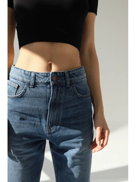 Chiara Wear Chiara Wear Jeansy Spodnie jeansowe STRAIGHT damskie Niebieski Straight Fit