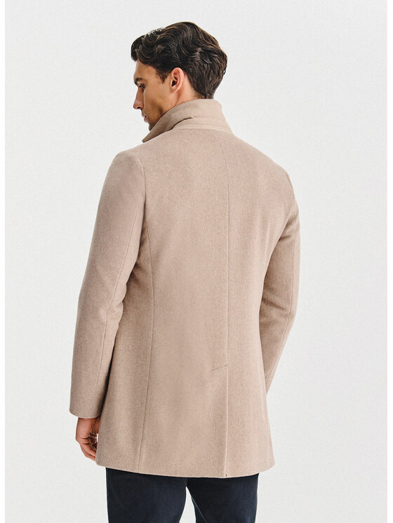 Pako Lorente Pako Lorente Płaszcz wełniany P25WF-7X-020 Beżowy Classic Fit