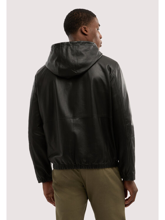 Trussardi Trussardi Kurtka skórzana R310M000044N033 Czarny Regular Fit