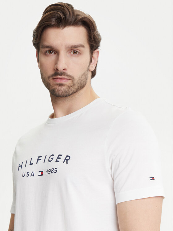 Tommy Hilfiger Tommy Hilfiger T-krekls Fathers Day MW0MW39356 Balts Regular Fit