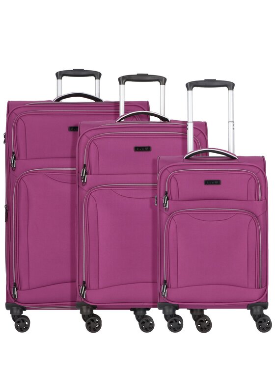 D&N D&N Komplet walizek 281018 Fioletowy