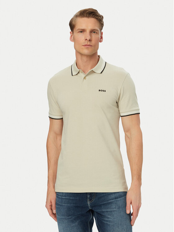 BOSS BOSS Polokošile Paul 50506193 Světle béžová Slim Fit