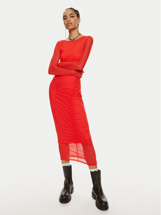 Patrizia Pepe Patrizia Pepe Koktel haljina 8A1344 J149-R835 Crvena Slim Fit