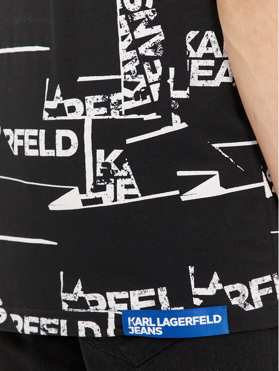 Karl Lagerfeld Jeans Karl Lagerfeld Jeans Marškinėliai 240D1709 Juoda Relaxed Fit