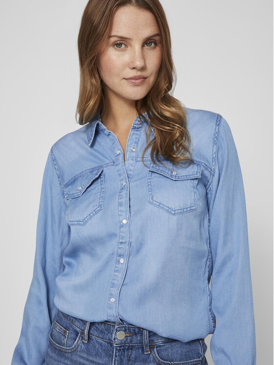Vila Vila camicia di jeans Bista 14033008 Blu Regular Fit