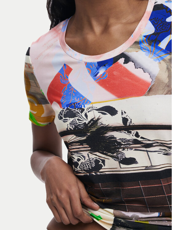 Desigual Desigual T-Shirt Collage 25SWTK14 Έγχρωμο Regular Fit