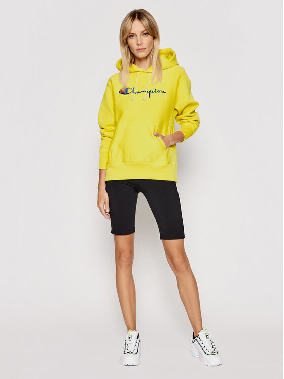 Felpa Script Logo Reverse Weave 113149 Giallo