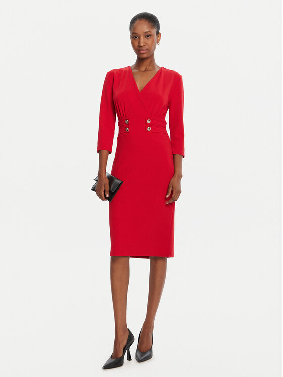 Rinascimento Rinascimento Coctailkleid CFC0126151003 Rot Slim Fit