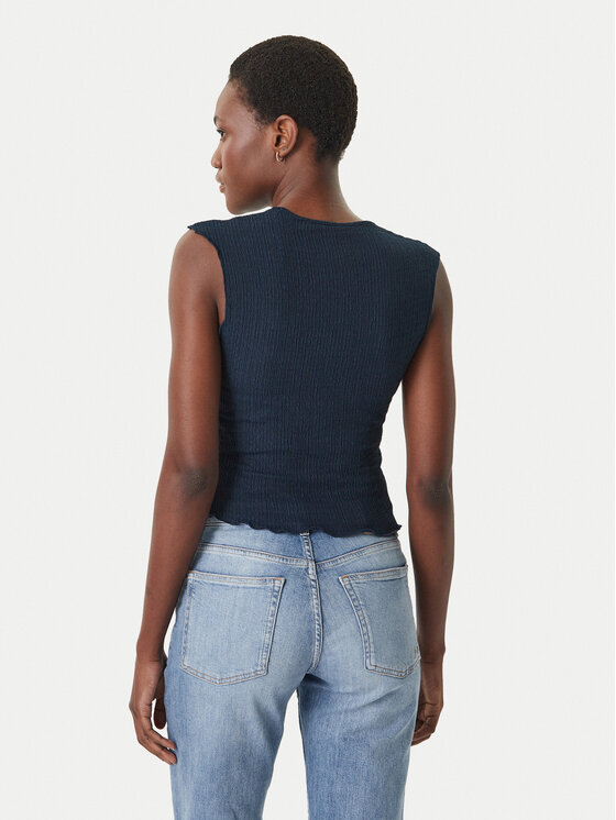 Tommy Jeans Tommy Jeans Top Smock Seersucker DW0DW22220 Dunkelblau Slim Fit