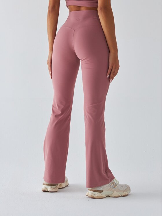 BeShaped BeShaped Legginsy Dzwony - Morning Dew Różowy Shaping Fit