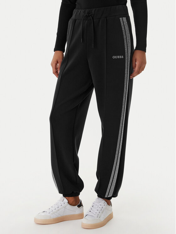 Guess Guess Melegítő alsó V6RB01 KCAY2 Fekete Regular Fit
