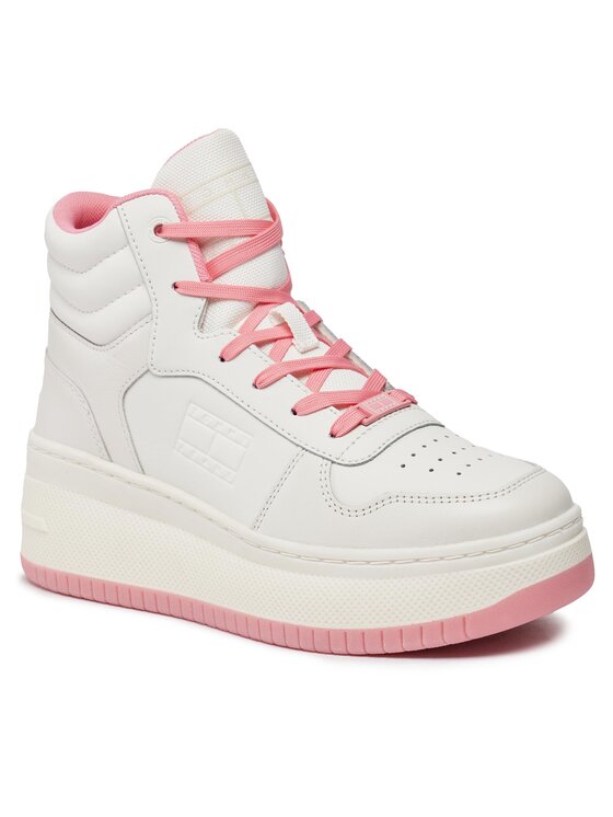 Tommy Jeans Tommy Jeans Laisvalaikio batai Tjw Retro Basket Mc Lace Up EN0EN02422 Écru