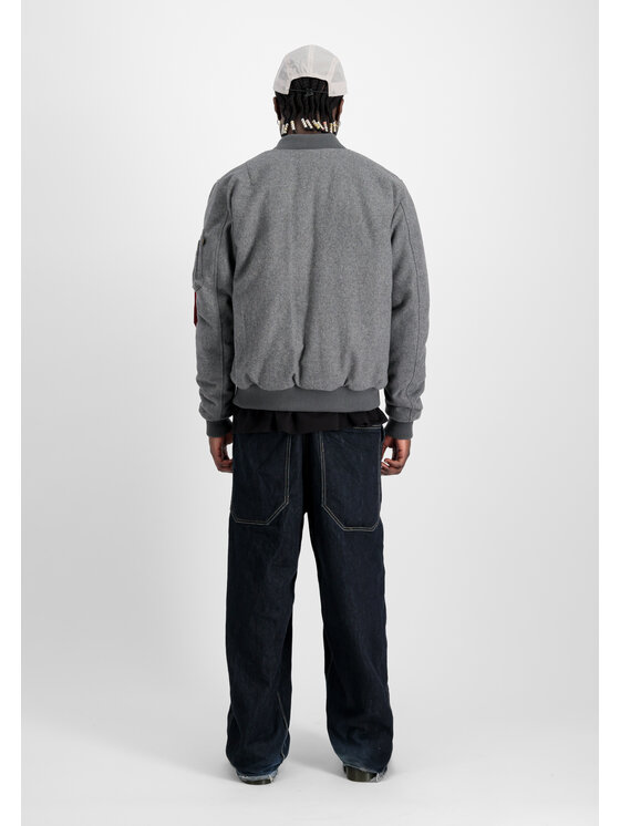 Alpha Industries Alpha Industries Kurtka bomber MA-1 Wool Bomber Jacket Srebrny Regular Fit