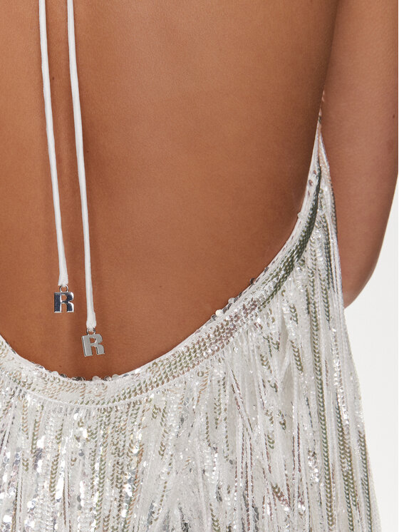 ROTATE ROTATE Коктейльна сукня 111604 Білий Slim Fit