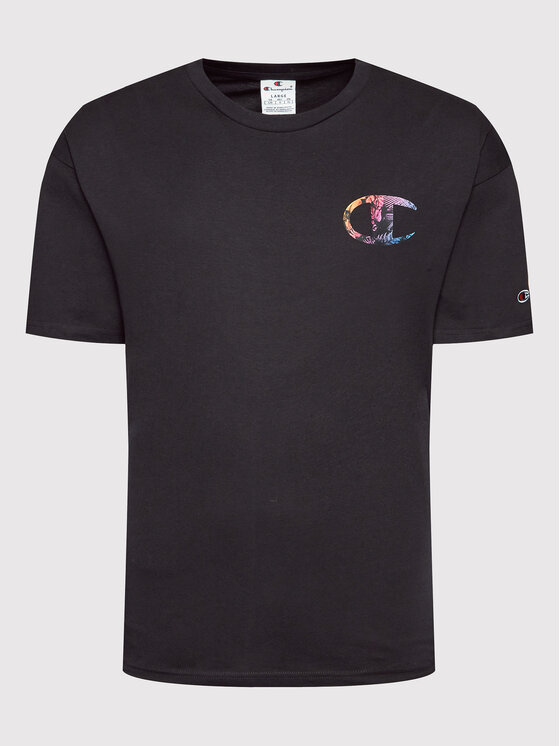 Champion Champion T-Shirt Tropical Rave 217270 Czarny Custom Fit