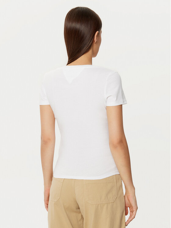 Tommy Jeans Tommy Jeans T-särk DW0DW20458 Valge Slim Fit