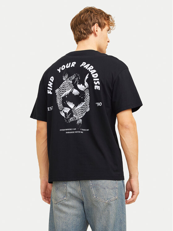 Jack & Jones Jack & Jones Tricou Charge 12269384 Negru Relaxed Fit