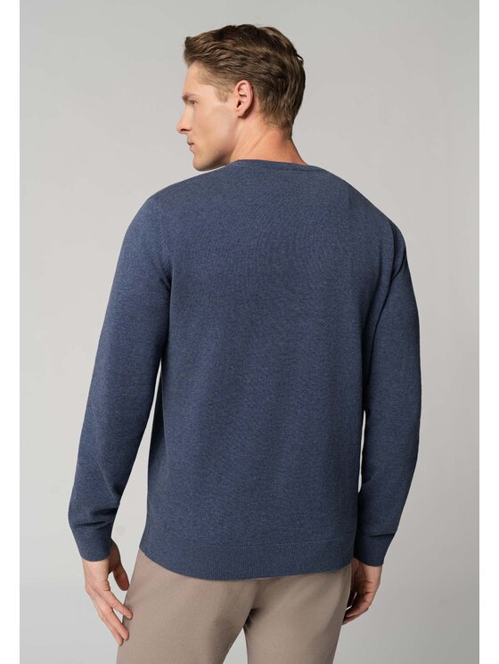 Volcano Volcano Sweter S-RADO Niebieski Regular Fit