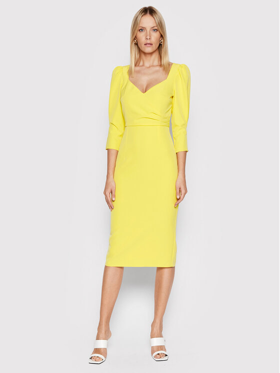 Nissa Nissa Abito da cocktail RZ12906 Giallo Slim Fit