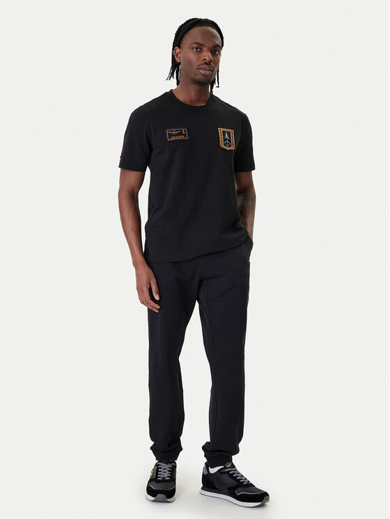 Aeronautica Militare Aeronautica Militare Marškinėliai 261TS2544UJ00592 Juoda Regular Fit