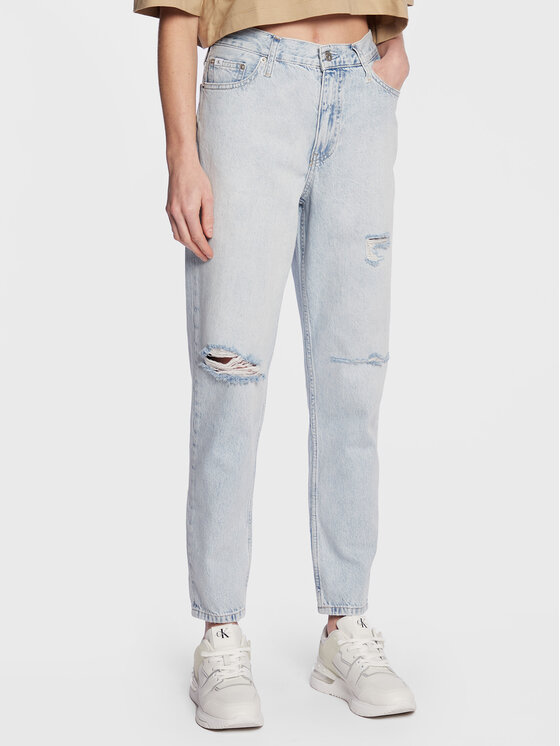 Calvin Klein Jeans Džinsi J20J220191 Zils Mom Fit