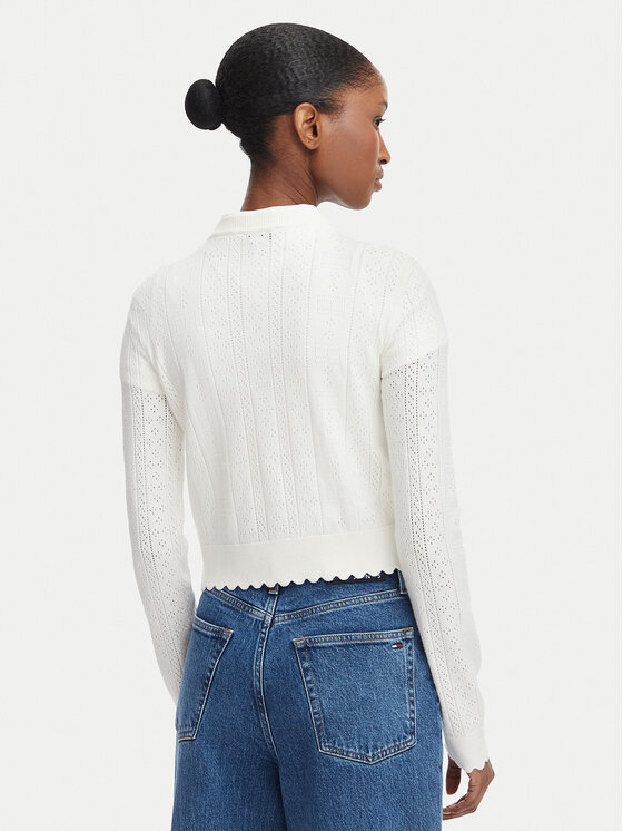 Tommy Jeans Tommy Jeans Ζακέτα Pointelle DW0DW22931 Λευκό Regular Fit