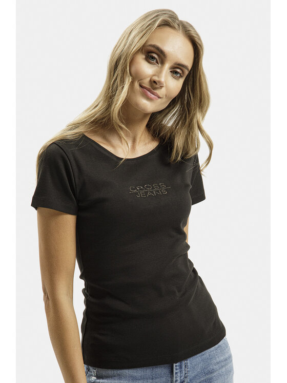 Cross Jeans Cross Jeans T-Shirt 55577-020 Czarny Regular Fit