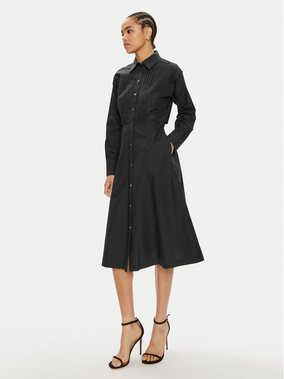 KARL LAGERFELD KARL LAGERFELD Rochie tip cămașă 245W1303 Negru Regular Fit