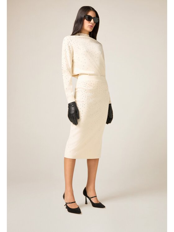 Oltre Oltre Gonna midi 1661J000286N011 Bianco Slim Fit