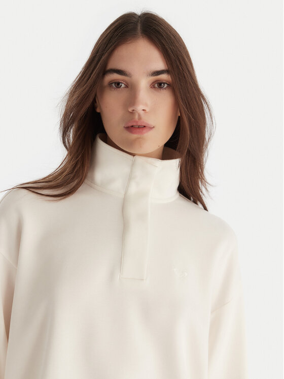 Roxy Roxy Bluză Rise & Vibe Sweet Fleece ERJFT05012 Alb Relaxed Fit