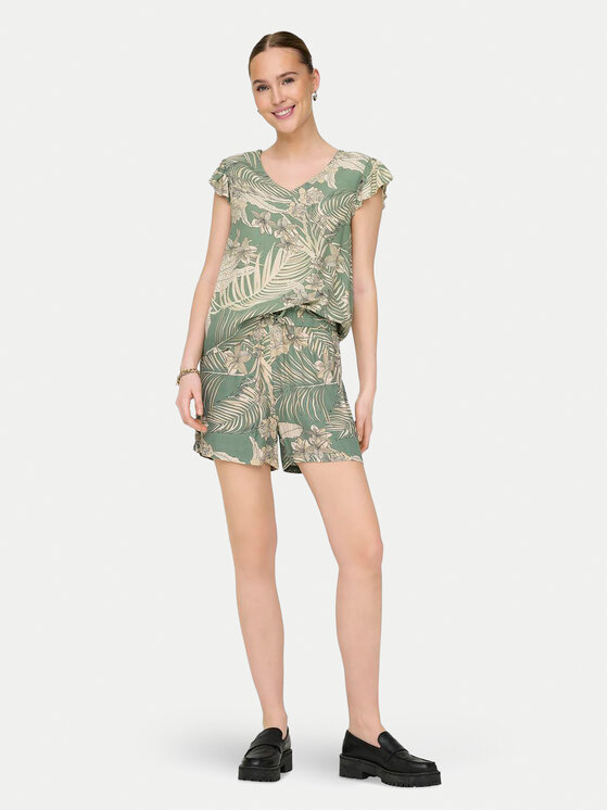 ONLY ONLY Auduma šorti Palina 15324504 Zaļš Regular Fit