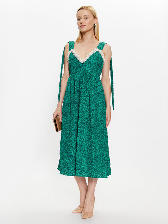 Custommade Custommade Cocktail obleka 999396475 Zelena Regular Fit