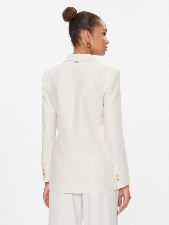 TWINSET TWINSET Marynarka 241TP2560 Écru Oversize