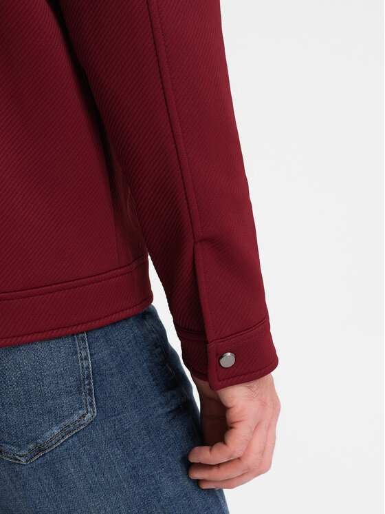Ombre Ombre Kurtka przejściowa OM-JANP-0138 Bordowy Regular Fit