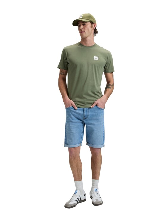 Lee Lee Szorty jeansowe 5 Pocket Short Niebieski Slim Fit