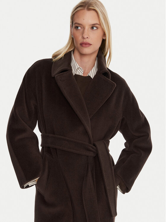 Marella Marella Μάλλινο παλτό English 2523016142 Καφέ Regular Fit