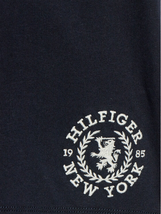 Tommy Hilfiger Tommy Hilfiger T-Shirt Crest Logo KB0KB08675 D Granatowy Regular Fit