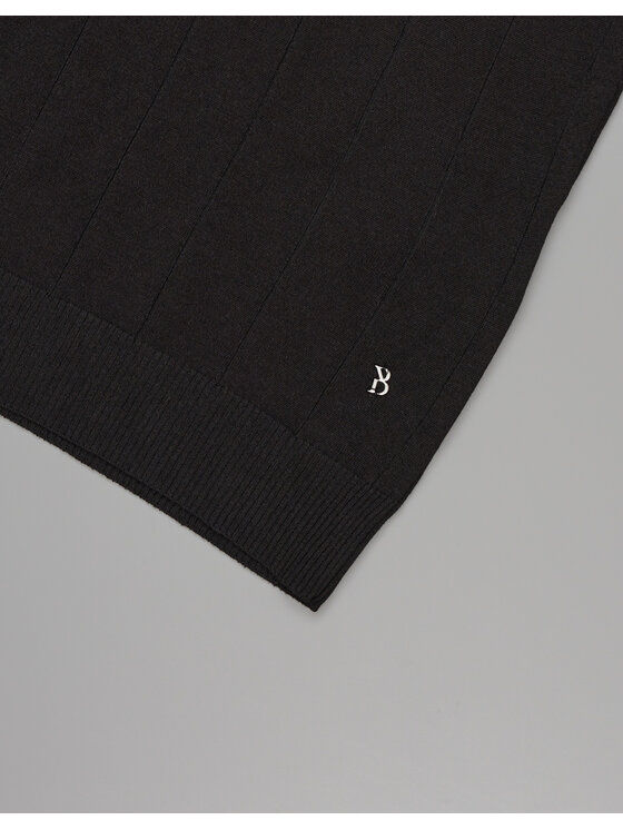 Borgio Borgio T-Shirt paspardo_c Czarny Classic Fit