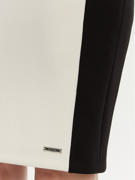 Calvin Klein Calvin Klein Koktel haljina K20K208161 Écru Slim Fit