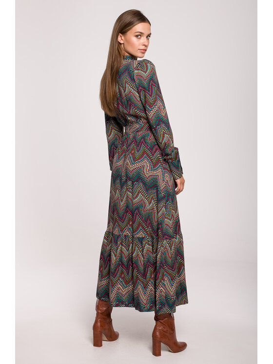 Stylove Stylove Každodenné šaty S291 Zelená Regular Fit