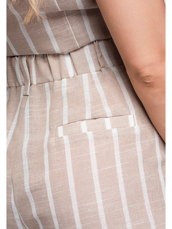 Ombre Ombre Szorty materiałowe OW-ST-E0017 Beżowy Relaxed Fit