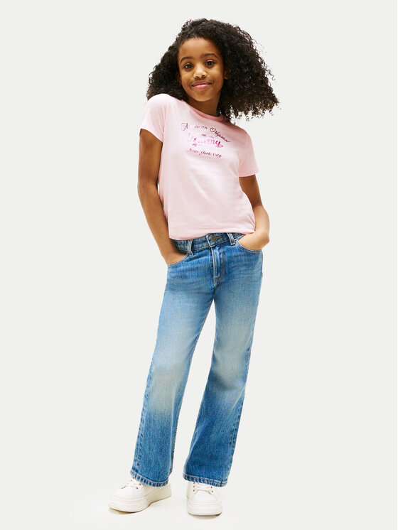 Tommy Hilfiger Tommy Hilfiger T-Shirt Script KG0KG08636 Rosa Regular Fit