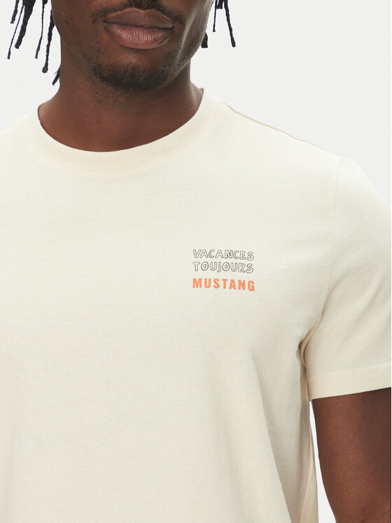Mustang Mustang T-Shirt Austin 1016502 Μπεζ Regular Fit