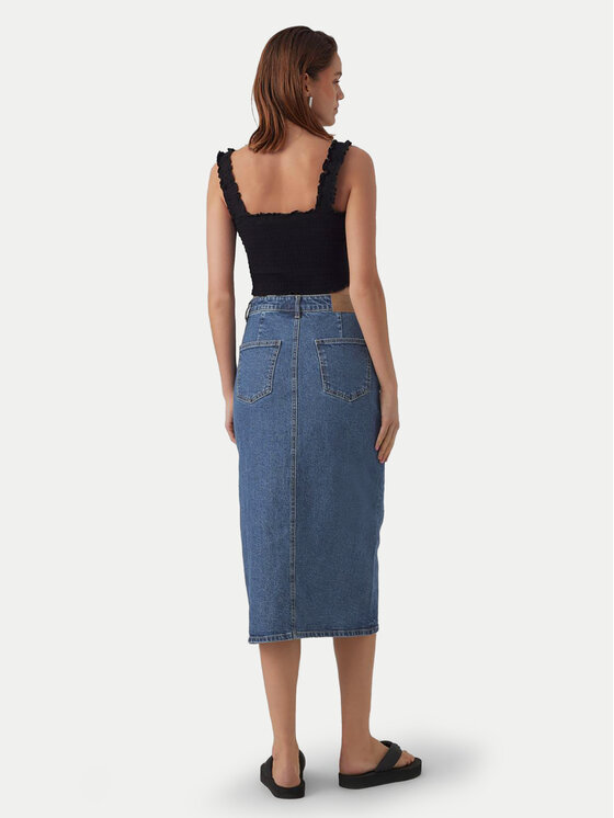 Vero Moda Vero Moda Džinsinis sijonas Veri 10295731 Mėlyna Regular Fit