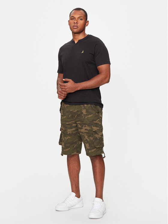 Brave Soul Brave Soul Szorty materiałowe MSRT-GEORGECAMOK Khaki Straight Fit